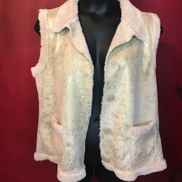 Casual Identity Faux Shearling Vest Size XL* - Picture 2 of 8